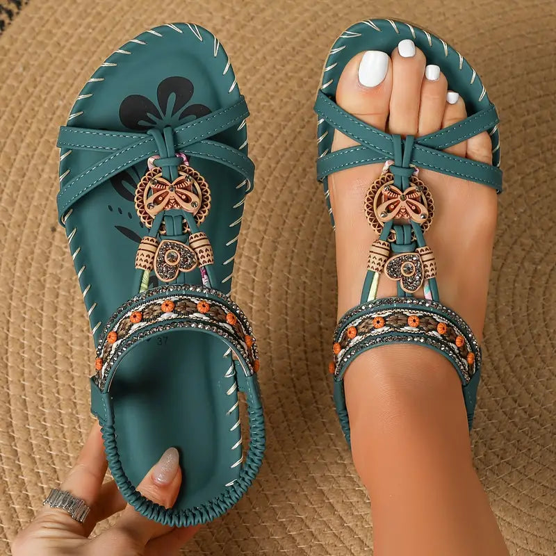 W&W Mode | Elegante orthopädische Sandalen Schmetterling Strass