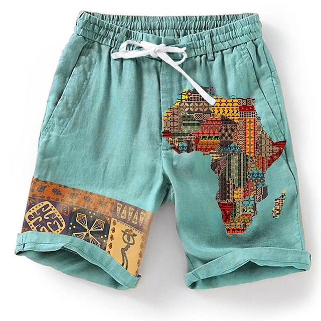 WW | Atmungsaktive Strandshorts Mit Auffälligem Grafischen Design