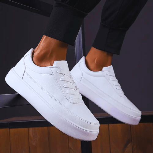 WW | Weiße Orthopädische Sneakers Herren Unterstützung Und Komfort