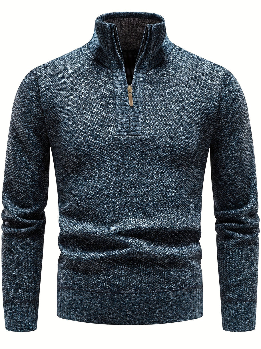 WW | Stilvoller, Lässiger Pullover Mit Halbem Reißverschluss