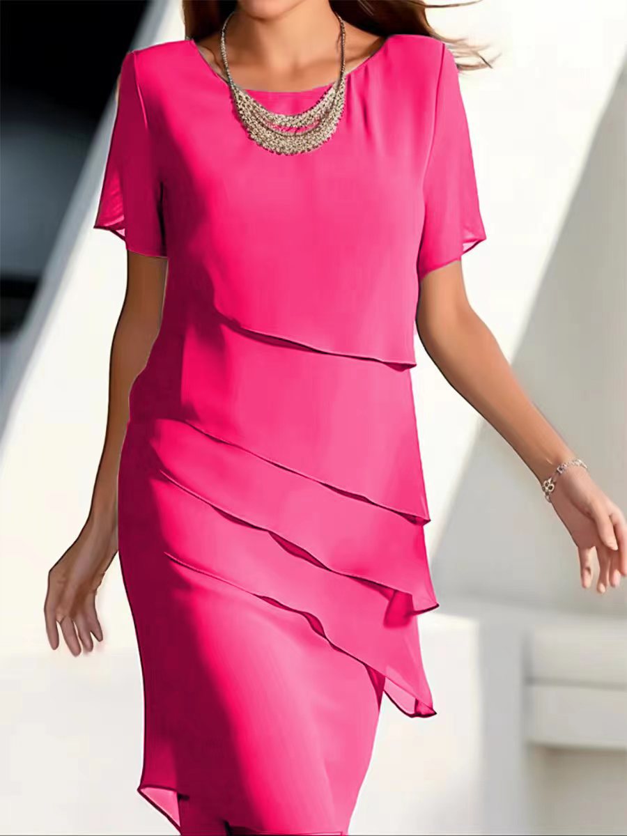 WW | Stilvolles Mid-Waist-Kleid mit Splicing-Detail