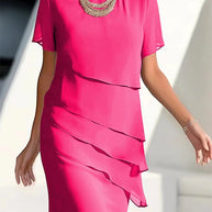 WW | Stilvolles Mid-Waist-Kleid mit Splicing-Detail