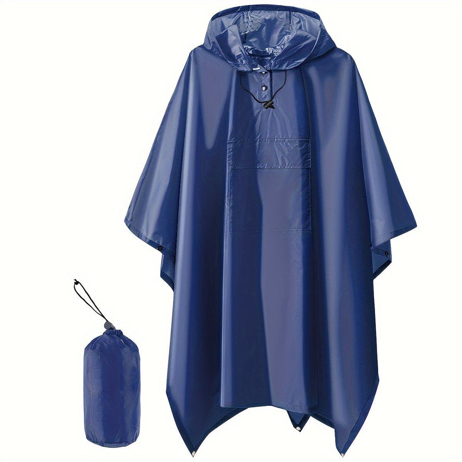 WW | Wasserdichter Faltbarer Regenponcho Mit Kapuze