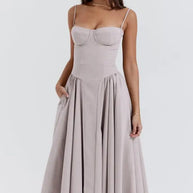 Midikleid in Korsettform