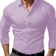 WW | Slim Fit Einfarbiges Baumwollhemd