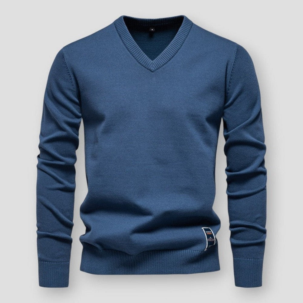 W&W Mode | Bequemer Herbstpullover mit V-Ausschnitt für Herren