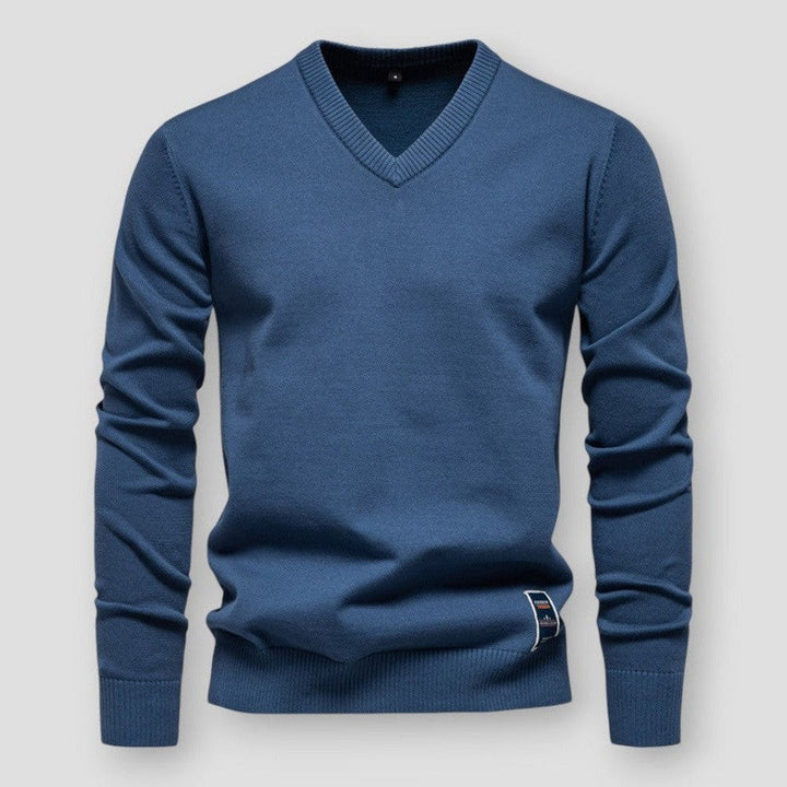 W&W Mode | Bequemer Herbstpullover mit V-Ausschnitt für Herren