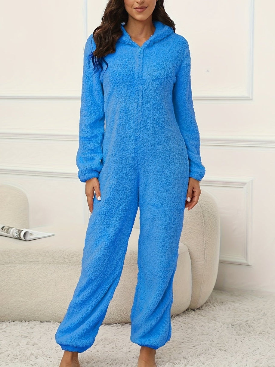 WW | Kapuzen-Lounge-Jumpsuit Für Stilvollen Winterkomfort Für Frauen