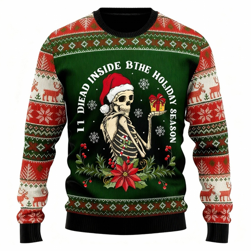 W&W Mode | Skull Print - Festival der Holiday Prints Hässlicher Pullover