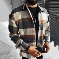 WW | Lässige Karo Langarmjacke Für Herren