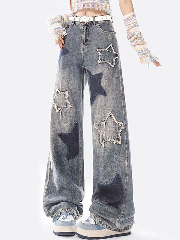 WW | Weinlese Stern Design Boyfriend Jeans