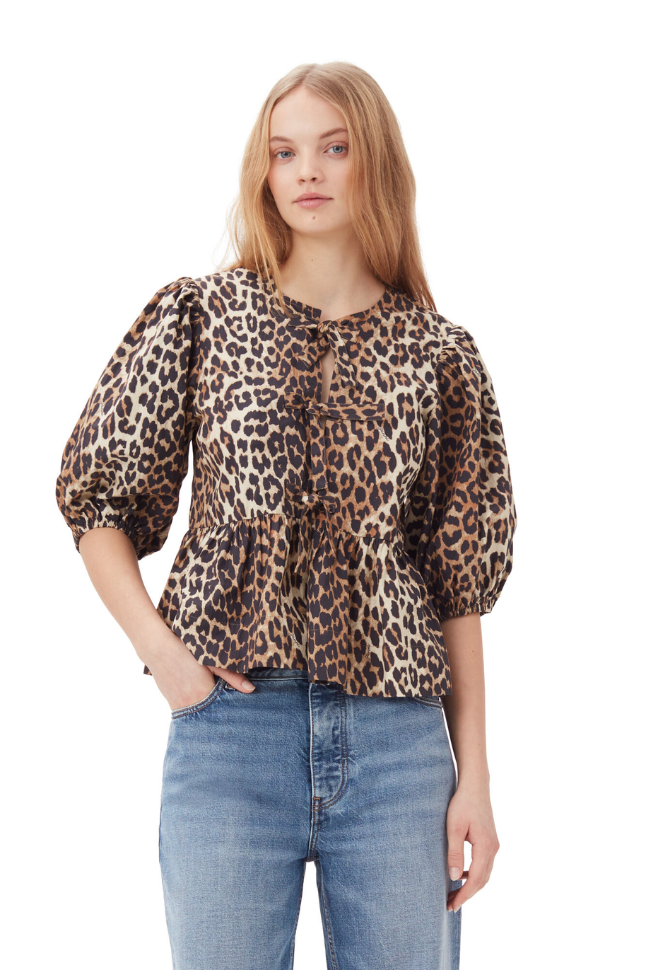 WW | Bluse mit Puffärmeln und Schleifendetail für Damen