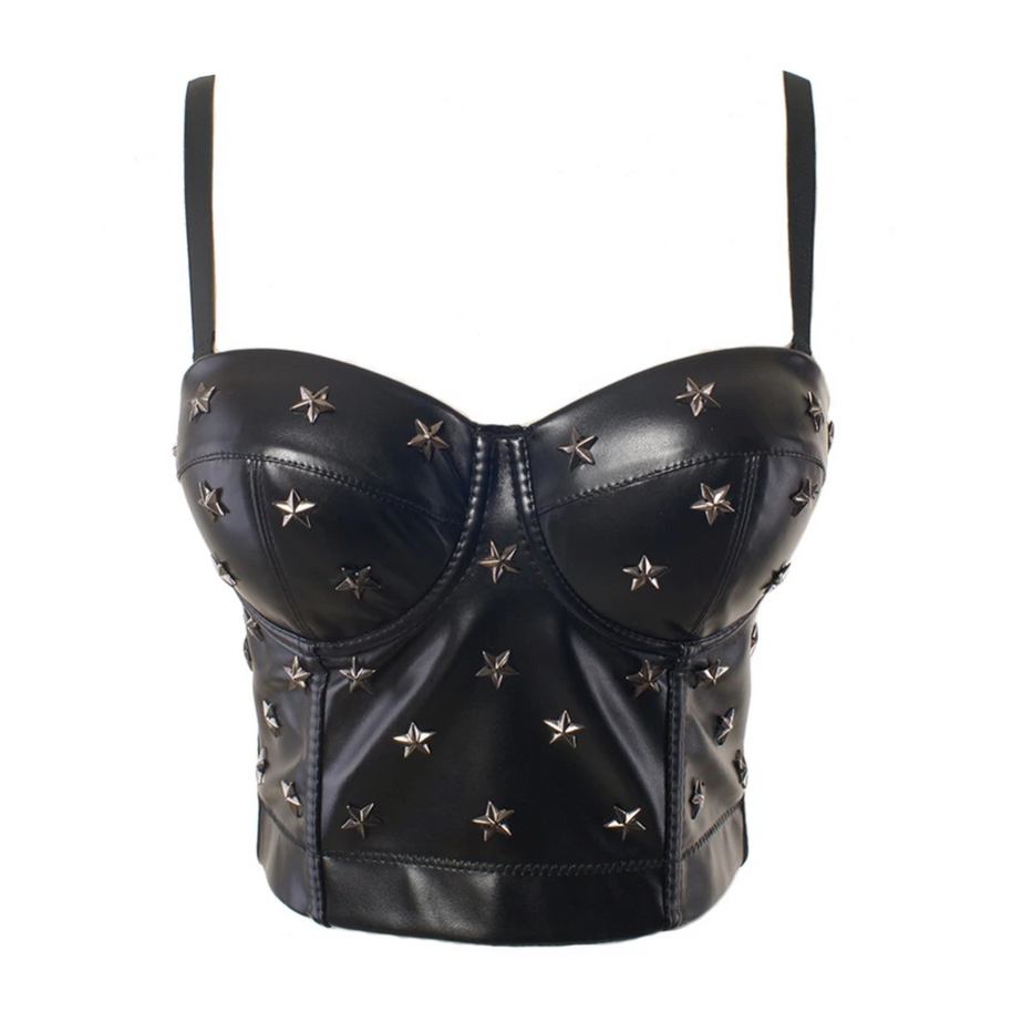 WW | Schwarzes Sternen-Crop-Top