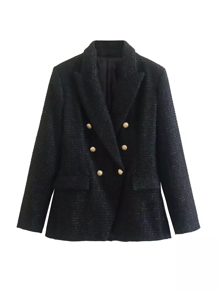 WW | Damen Strukturierter Blazer Mit Doppelknopfleiste