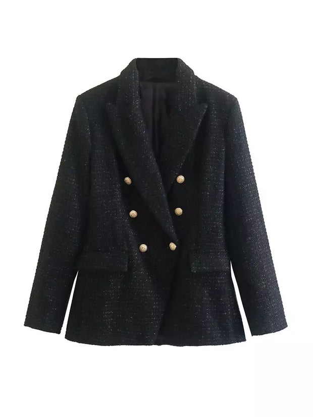 WW | Damen Strukturierter Blazer Mit Doppelknopfleiste