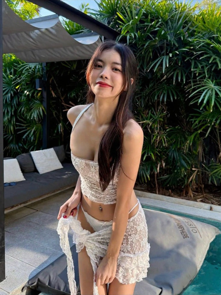 Damen Spitzen-Loungewear-Set mit sexy Details WW