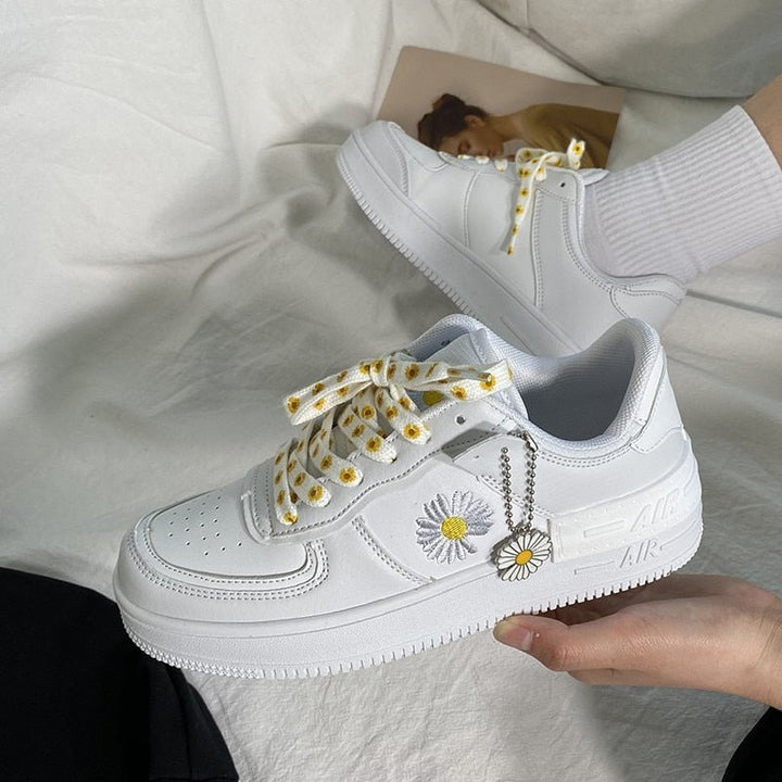 W&W Mode | Lässig Rutschfest Floral Drucken Knöchel Turnschuhe
