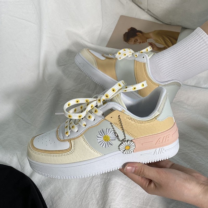 W&W Mode | Lässig Rutschfest Floral Drucken Knöchel Turnschuhe