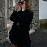 Musselin Bluse Freya Schwarz Kurz