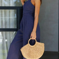 Eleganter und sexy Rückenfreier Träger-Jumpsuit