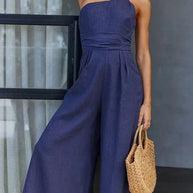 Eleganter und sexy Rückenfreier Träger-Jumpsuit