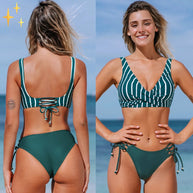 WW Bikini-Set | Geblümter Wickel- und Bindebikini