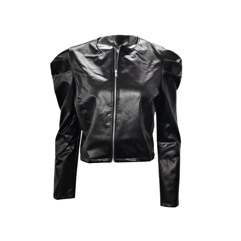 W&W Mode Jacket | Elegante kurze Jacke in Lederoptik für Damen