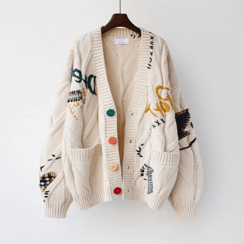 W&W Mode | Strickjacke Damen Weinlese Kleidungsstil