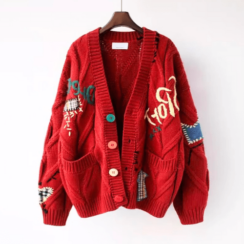 W&W Mode | Strickjacke Damen Weinlese Kleidungsstil