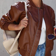 WW | Lockere Lederjacke für Damen