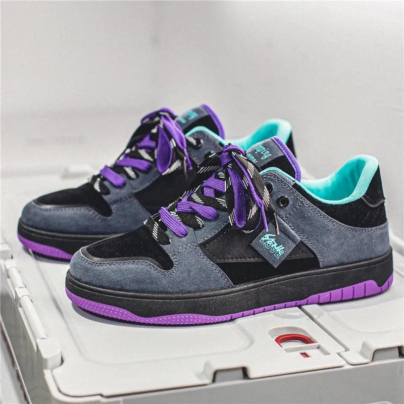 Skate-Schuhe mit niedriger Silhouette und Kontrastschnürsenkeln