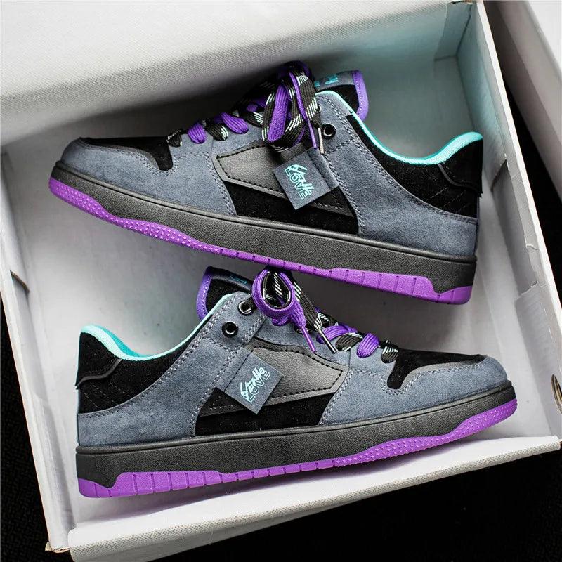 Skate-Schuhe mit niedriger Silhouette und Kontrastschnürsenkeln