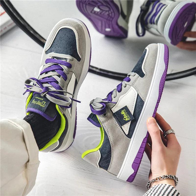 Skate-Schuhe mit niedriger Silhouette und Kontrastschnürsenkeln