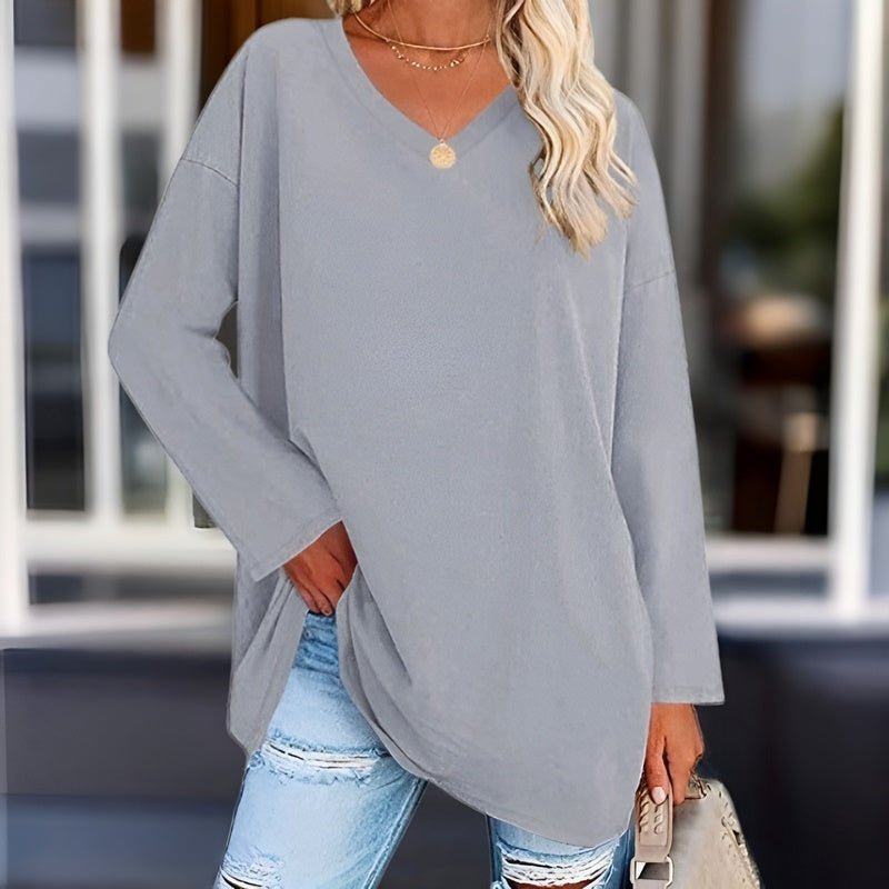 W&W Mode | Langarm-Pullover mit V-Ausschnitt