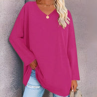 WW | Langarm-Pullover mit V-Ausschnitt