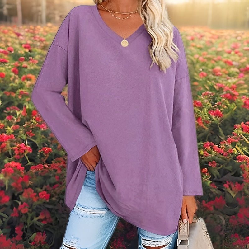 WW | Langarm-Pullover mit V-Ausschnitt