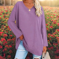 WW | Langarm-Pullover mit V-Ausschnitt