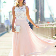 WW | Elegantes Weißes Chiffon Maxi Kleid Zeitloser Stil Und Romantik