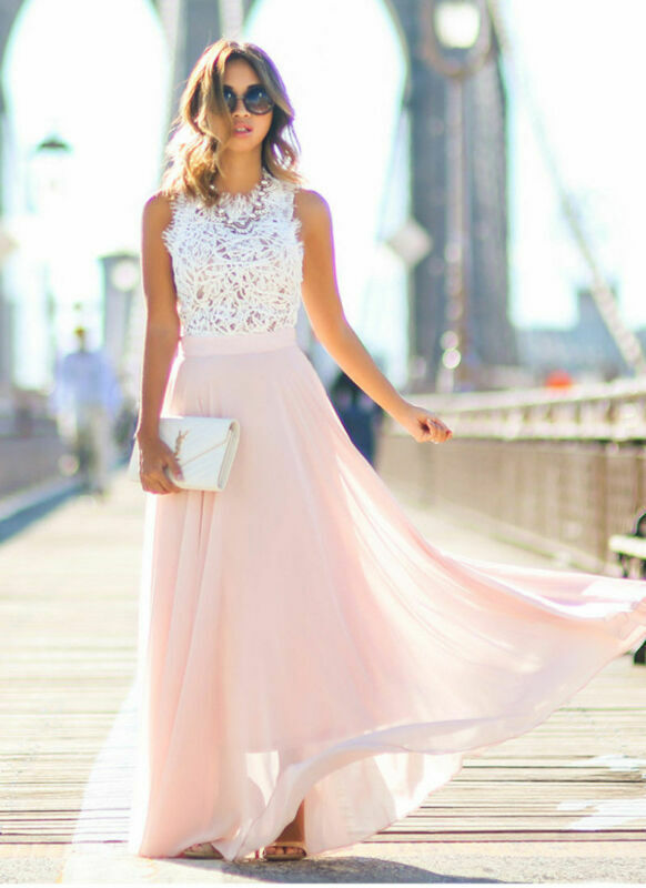 WW | Elegantes Weißes Chiffon Maxi Kleid Zeitloser Stil Und Romantik