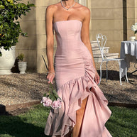 WW | Ärmelloses Maxikleid Mit Schlitz Und Rüschen Für Frauen