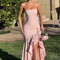 WW | Ärmelloses Maxikleid Mit Schlitz Und Rüschen Für Frauen
