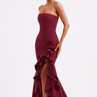 WW | Ärmelloses Maxikleid Mit Schlitz Und Rüschen Für Frauen