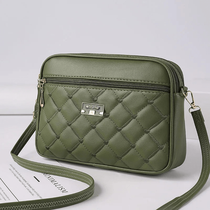 W&W Mode | Damen Schultertasche Mit Diamantmuster Und Reißverschluss