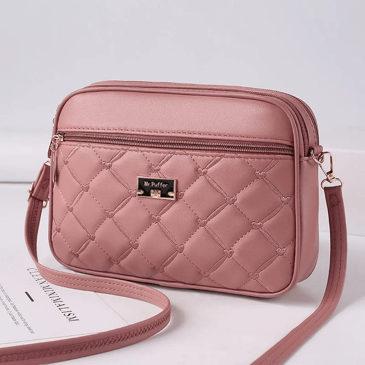 W&W Mode | Damen Schultertasche Mit Diamantmuster Und Reißverschluss