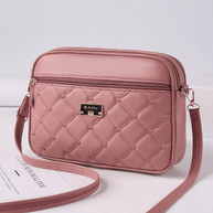 WW | Damen Schultertasche Mit Diamantmuster Und Reißverschluss