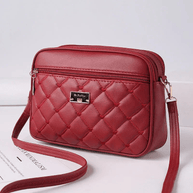WW | Damen Schultertasche Mit Diamantmuster Und Reißverschluss