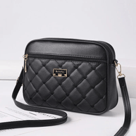 WW | Damen Schultertasche Mit Diamantmuster Und Reißverschluss