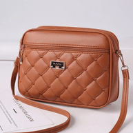 WW | Damen Schultertasche Mit Diamantmuster Und Reißverschluss