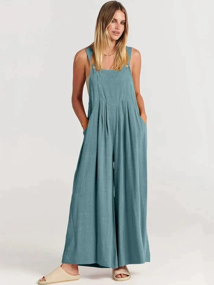 Damen-Jumpsuit mit weitem Schnitt und praktischen Taschen