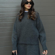 WW | teilige Strickset - Damenpullover und Rock mit lässiger Passform